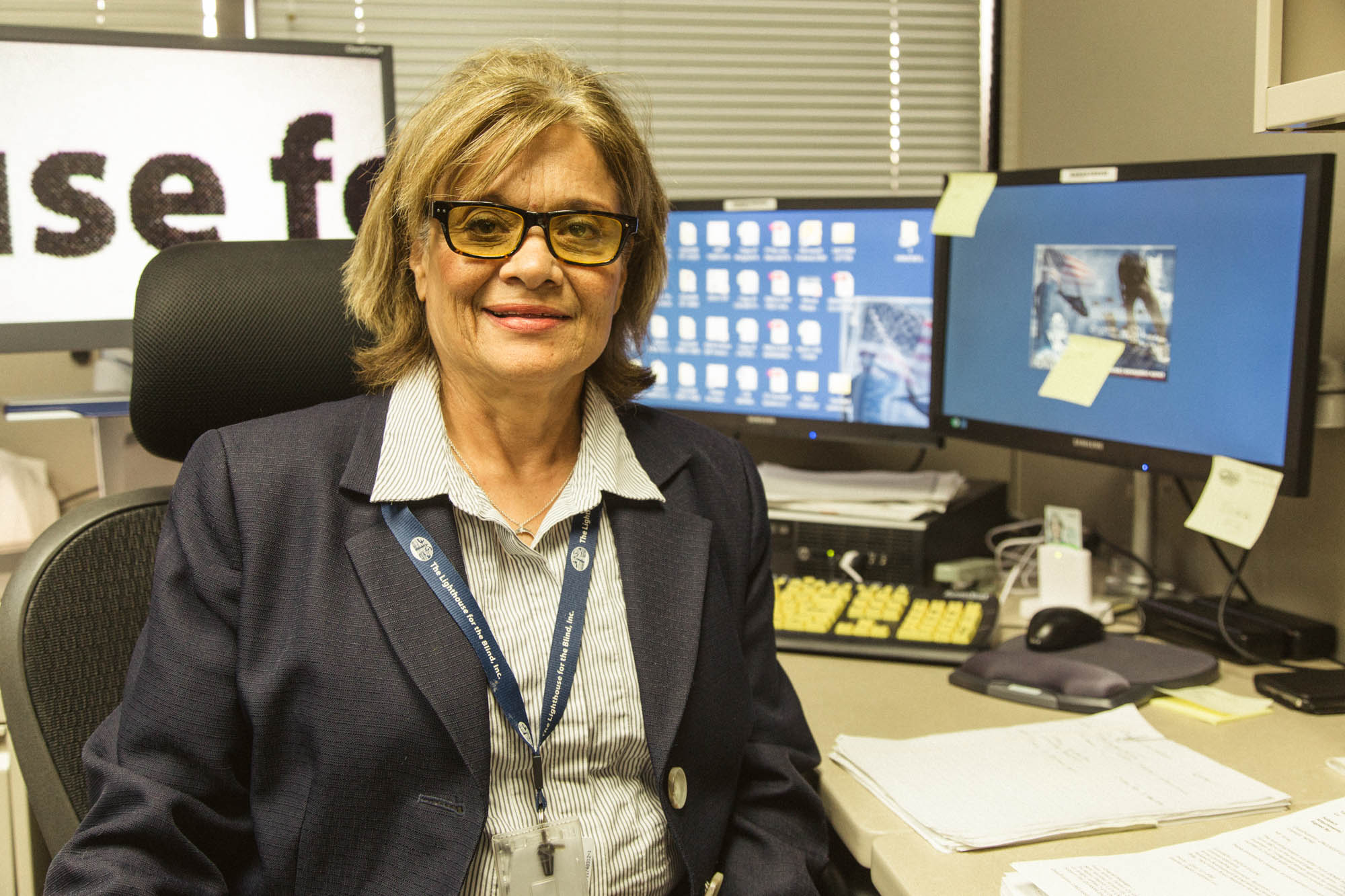 CMS01-1 An employee at the Lighthouse Contract Management Service pod in San Diego, CA