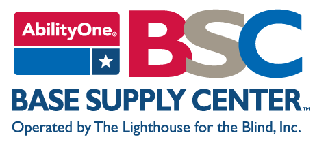 AbilityOne Base Supply Center logo with the text "Operated by The Lighthouse for the Blind, Inc."