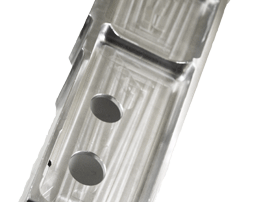 Collage of machined parts manufactured at the Lighthouse