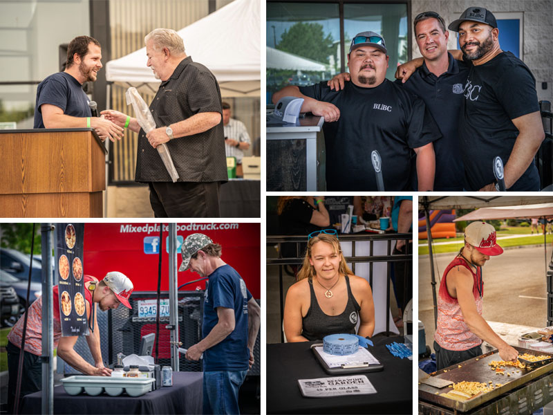 Collage of photos of guests and Lighthouse staff at the Food Truck Rally