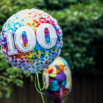 A balloon with the number 100 on it