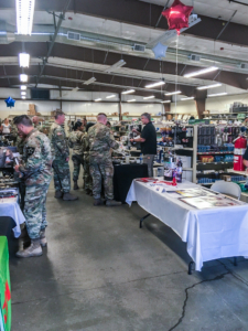 Many people browsing booths