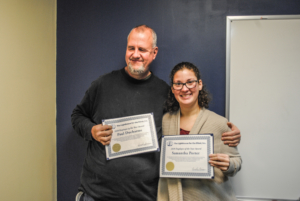 Photo with caption: 2018 Lighthouse Employee of the Year Award Winners  Paul Ducharme (left) and Samantha Porter (right)
