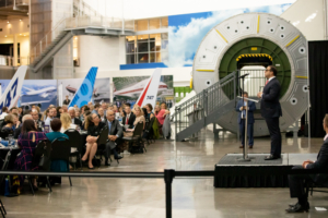 Cyrus Habib (right) at the Future of Flight