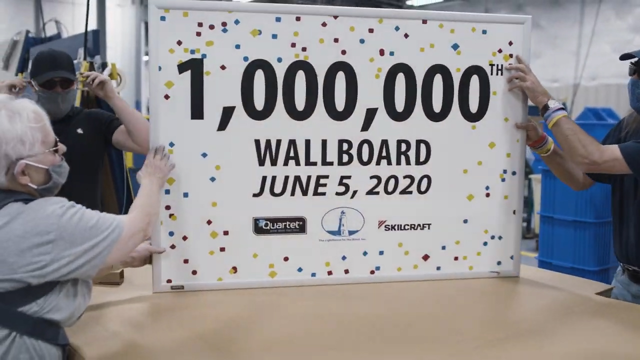 Celebrating1MillionWallboards-ExtendedVersion.00_00_01_16.Still004 Photo of one millionth wallboard being manufactured