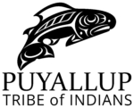 Black Salmon illustration, Puyallup Tribe Logo