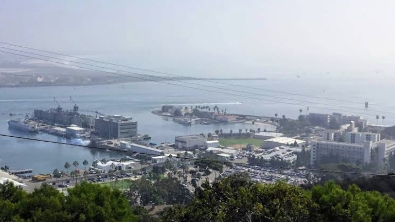Navy Base Point Loma aerial shot of the base