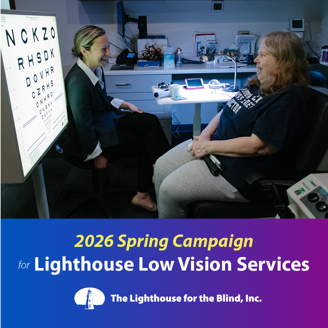 2026 Spring Campaign Social 1080px Dr. Anna Shagas conducts an eye exam in the Lighthouse Low Vision Clinic