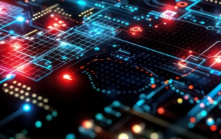 Computer Circuit Board lit up